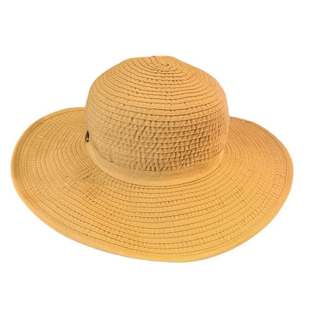 Capelli Broad Brim 100% Polyester Traditional Hat Adjustable Natural Beach